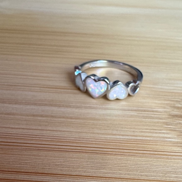 Jewelry - Silver Heart Opal Ring size 7